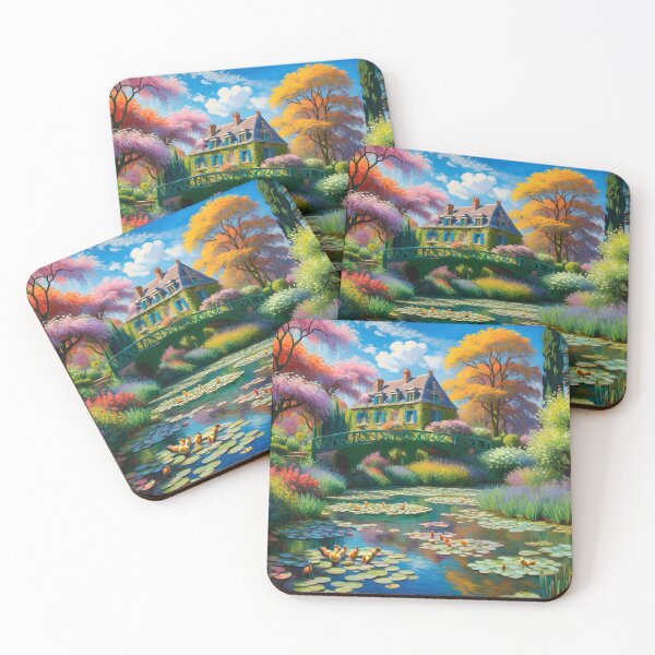 Item preview, Impressionist Water Lily Pond and Garden House designed and sold by SublimeMusings.