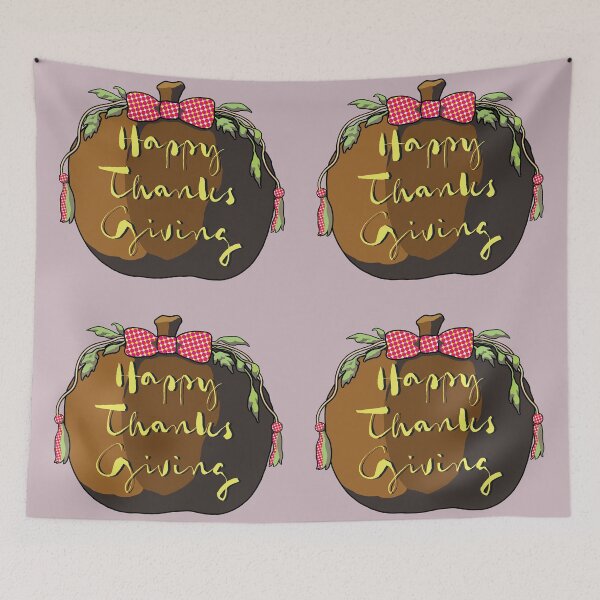 Item preview, Cozy Vintage Thanksgiving Pumpkin Art with Ribbon  designed and sold by cremedecolor.