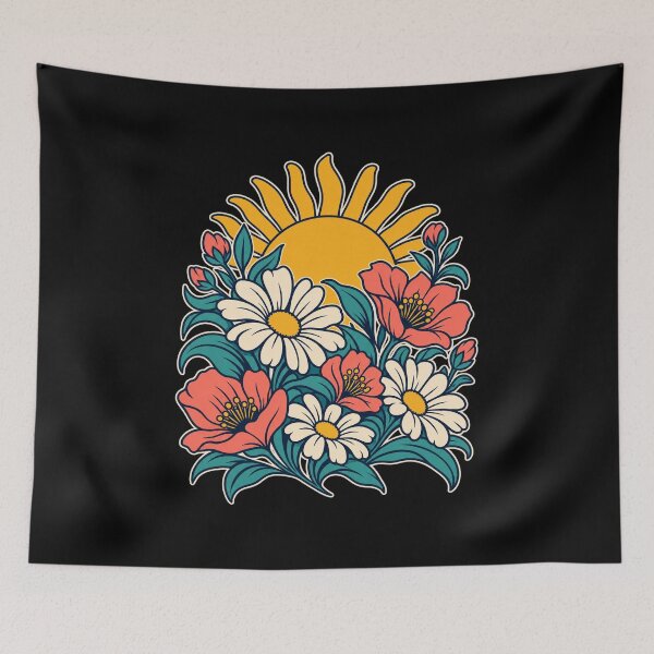 Item preview, Sun Orb and Plant Blossoms Illustrative Graphic designed and sold by fungear.