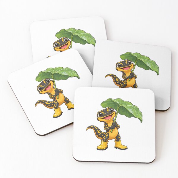 Item preview, Salamander with Rain Boots and Leaf Umbrella designed and sold by JS Creative Studio.