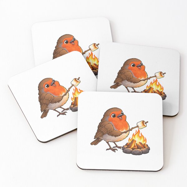 Item preview, Robin Roasting a Marshmallow at Campfire designed and sold by JS Creative Studio.