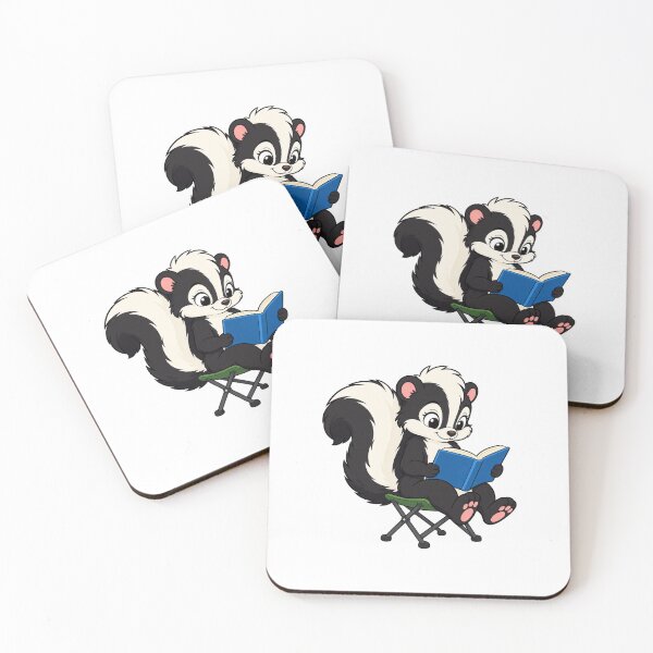 Item preview, Skunk Reading on a Camping Stool designed and sold by JS Creative Studio.
