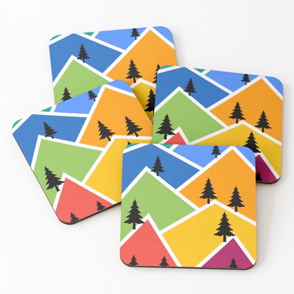 Item preview, Vibrant Wilderness Peaks - Retro Geometric Forest designed and sold by Art Happens.