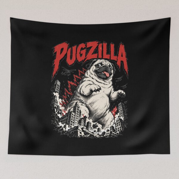 Item preview, Pugzilla – Monster Pug | Funny Horror Dog designed and sold by Blink Art Studio.