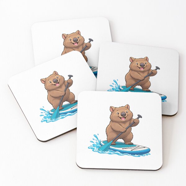 Item preview, Wombat Paddling a Stand Up Paddleboard designed and sold by JS Creative Studio.