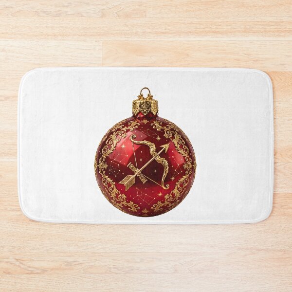 Item preview, Sagittarius Zodiac Red Gold Christmas Bauble designed and sold by Zodiac Celestial Art.