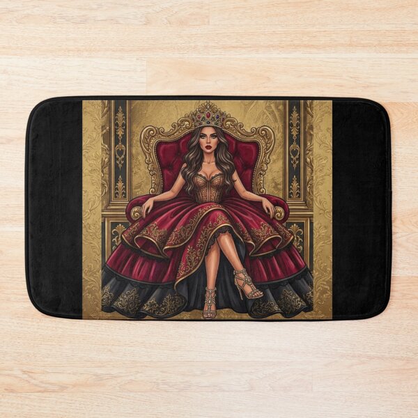 Item preview, Queen On Golden Throne In Red Velvet Dress Art designed and sold by MaRCAStro.