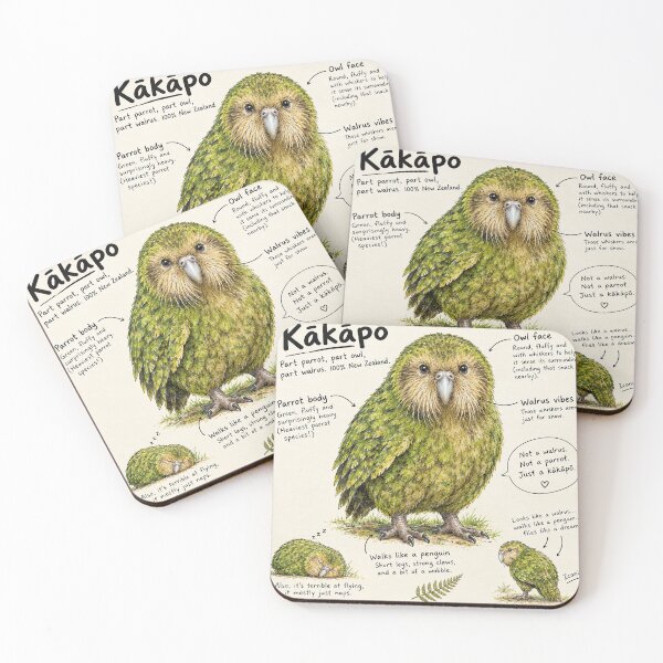 Item preview, Funny Kākāpō Illustration – Part Parrot, Part Owl, Part Walrus | New Zealand Wildlife Art designed and sold by Follow the Hedgehog.