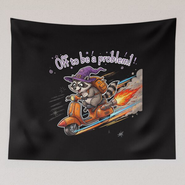 Item preview, Off To Be A Problem Raccoon Wizard Mischievous Animal Fantasy designed and sold by w66aboo.