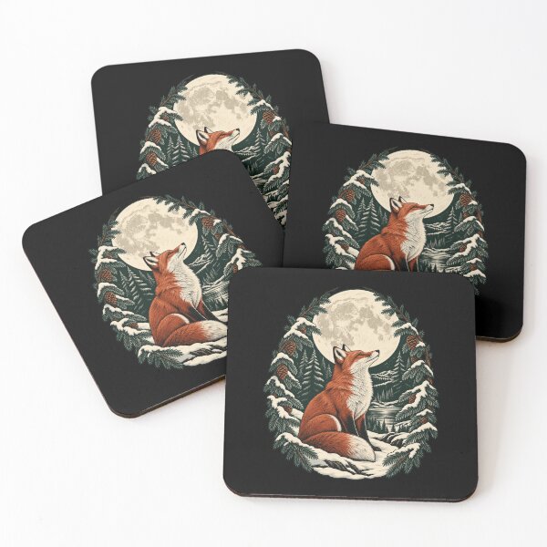 Item preview, Forest Solstice Fox And Moon - Botanical Moon designed and sold by Good Mood Foundry.