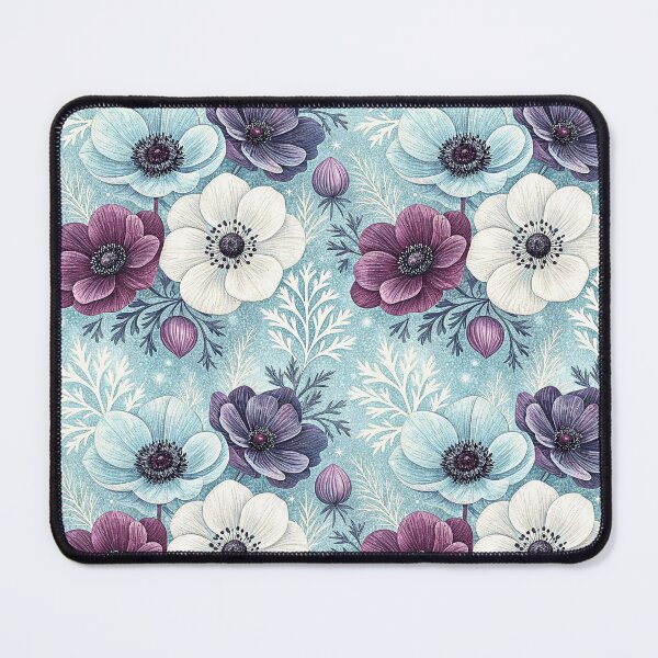 Item preview, Frosted Anemones Winter Floral Pattern designed and sold by Storybook Botanica.