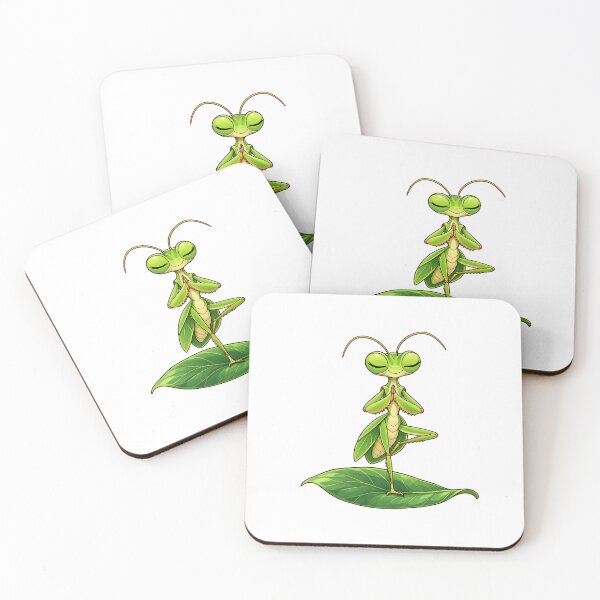 Item preview, Praying Mantis Doing Yoga on Leaf designed and sold by JS Creative Studio.