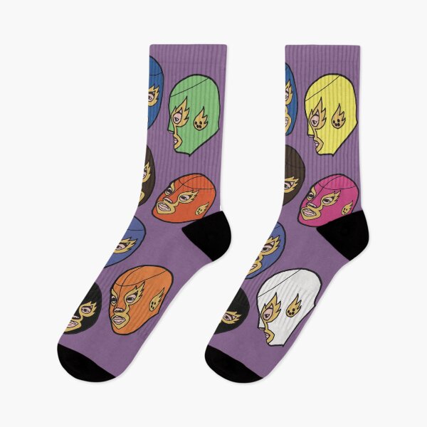 Item preview, Lucha Libre Socks - Purple designed and sold by dlrdesignlab.