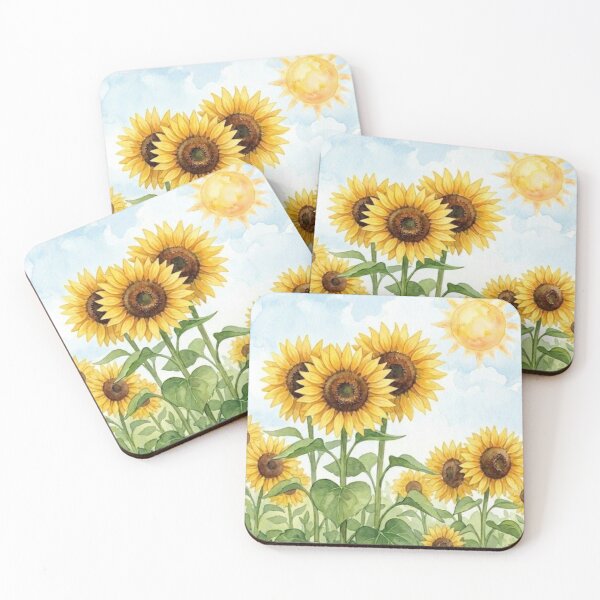 Item preview, Sunny Watercolor Sunflower Field designed and sold by ScenicRoute66.