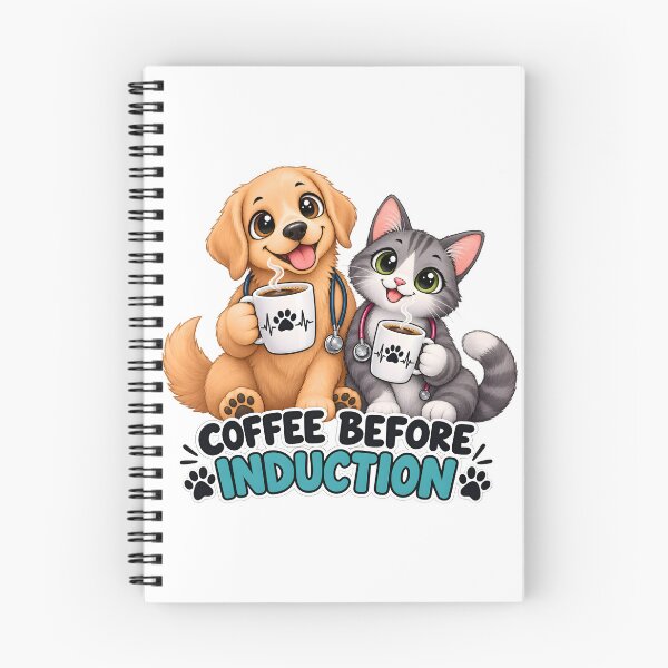 Item preview, Coffee Before Induction – Cute Veterinary Anesthesia Cat and Dog Design designed and sold by Bettybee00.