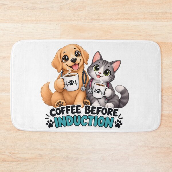 Item preview, Coffee Before Induction – Cute Veterinary Anesthesia Cat and Dog Design designed and sold by Bettybee00.