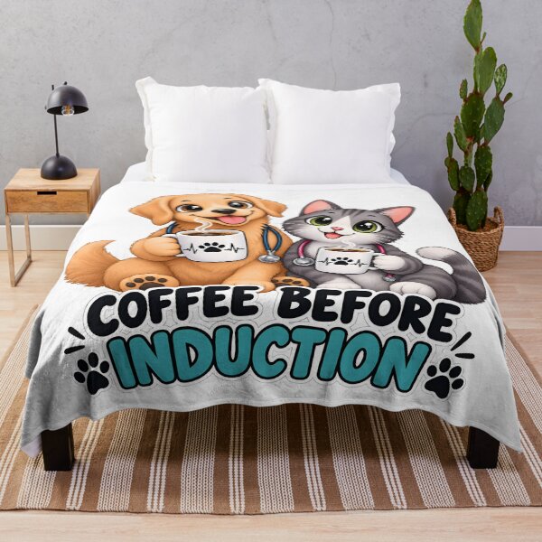 Item preview, Coffee Before Induction – Cute Veterinary Anesthesia Cat and Dog Design designed and sold by Bettybee00.