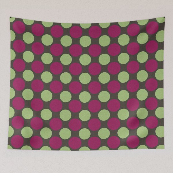 Item preview, Retro Pink Green Polka Dots Spots Vintage Whimsy designed and sold by Chatula Print Studio.