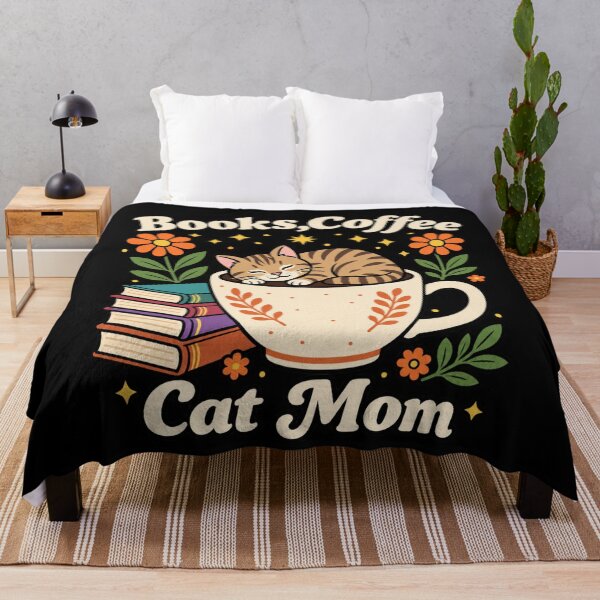 Item preview, Books, Coffee, Cat Mom – Cozy Retro Design designed and sold by LuloCreative.