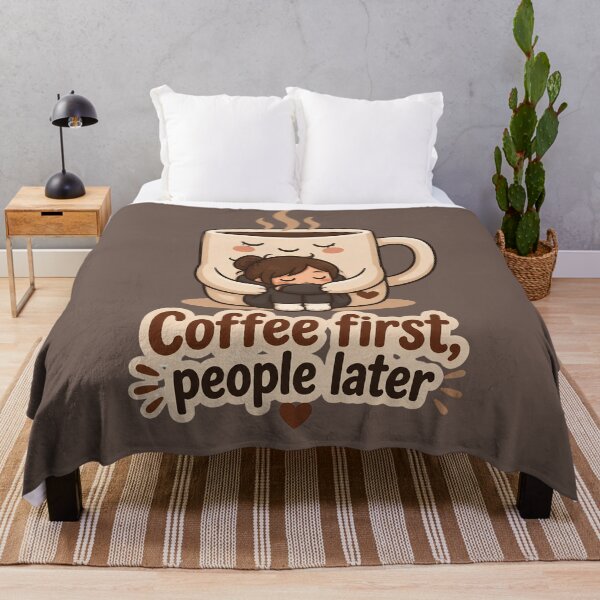 Item preview, Coffee First, People Later Cozy Illustration designed and sold by JC Art Creations.