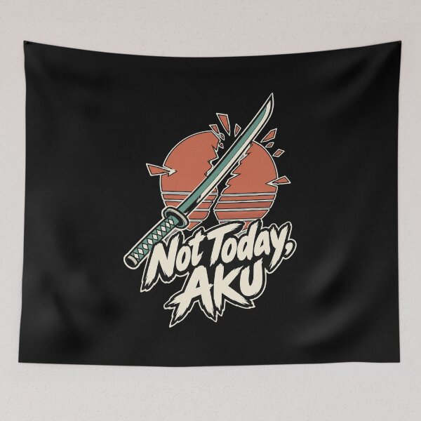 Item preview, Not Today Aku Samurai Sword Tee designed and sold by CerealBoxInk.