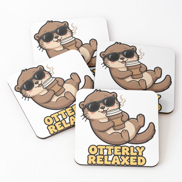 Item preview, Otterly Relaxed Funny Otter Sunglasses Coffee Sticker designed and sold by mahi1design.