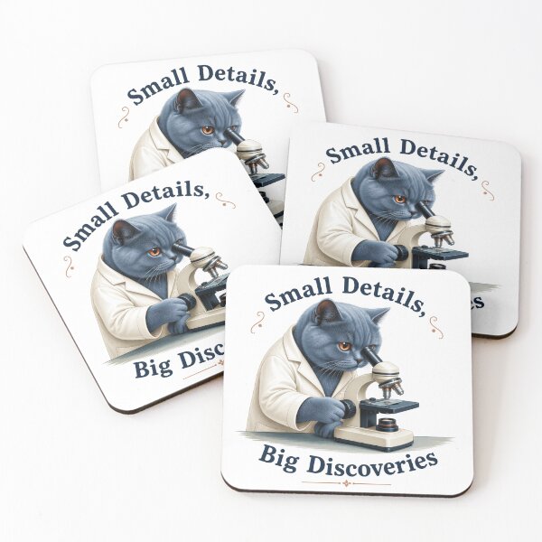 Item preview, British Shorthair Microscope Cat – Small Details, Big Discoveries designed and sold by PurrBloom Studio.