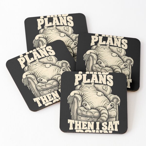 Item preview, I Had Plans Then I Sat Down – Funny Lazy Cat designed and sold by Ajdaprint.