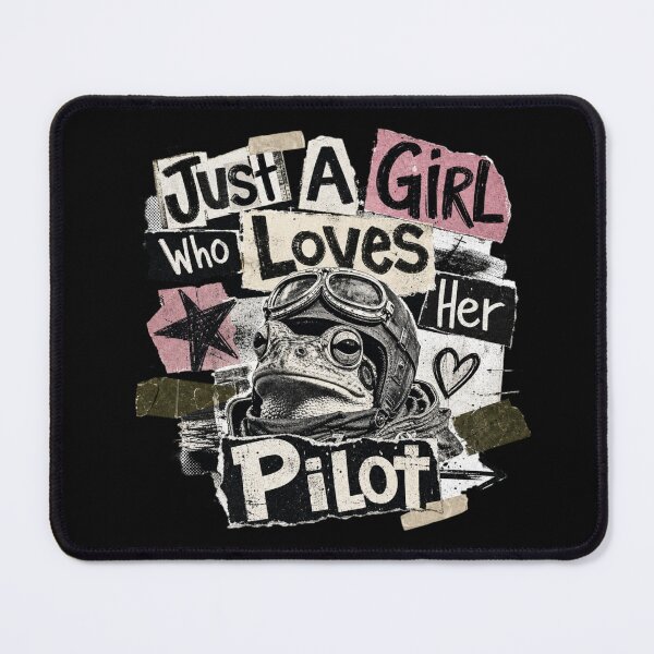 Item preview, Just A Girl Who Loves Her Pilot Vintage Zine Art | Newspaper Collage Aviator Gift designed and sold by illeN-Art-World.