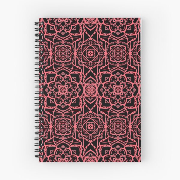 Item preview, Geometric repeat patterns in red florals designed and sold by Automeowtic.