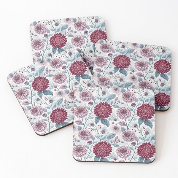 Item preview, Winter Dahlia Burgundy Botanical Pattern designed and sold by Storybook Botanica.