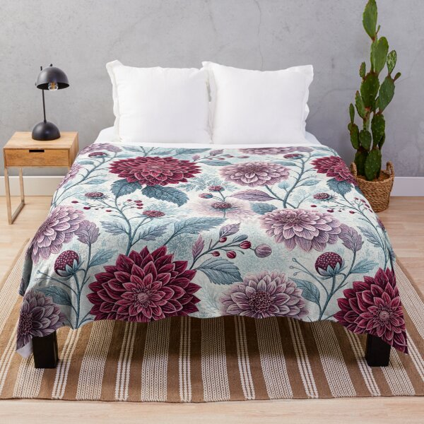 Item preview, Winter Dahlia Burgundy Botanical Pattern designed and sold by Storybook Botanica.