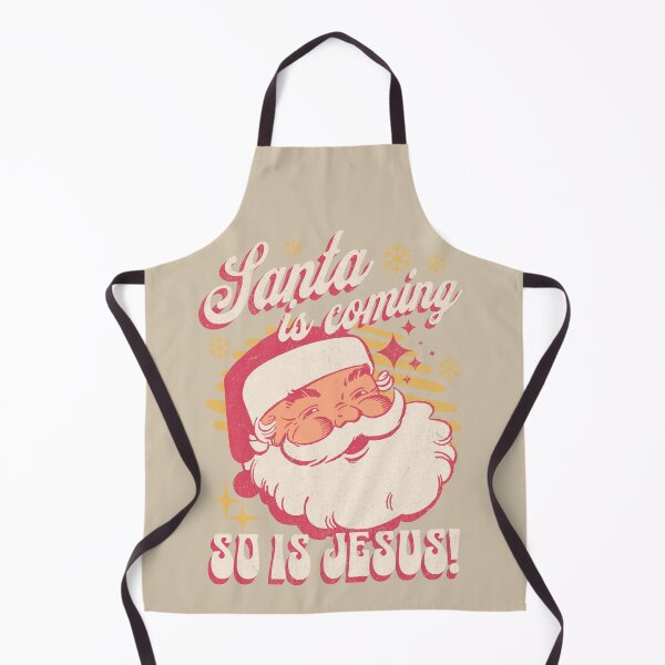 Item preview, Santa Is Coming So Is Jesus – Retro Christian Christmas designed and sold by Grace Works Studio by Kelly Florence .
