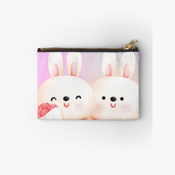 Item preview, Cute Couple Bunnies in Love with Roses – Kawaii Romantic Valentine Design designed and sold by ArtsbyJazzi.