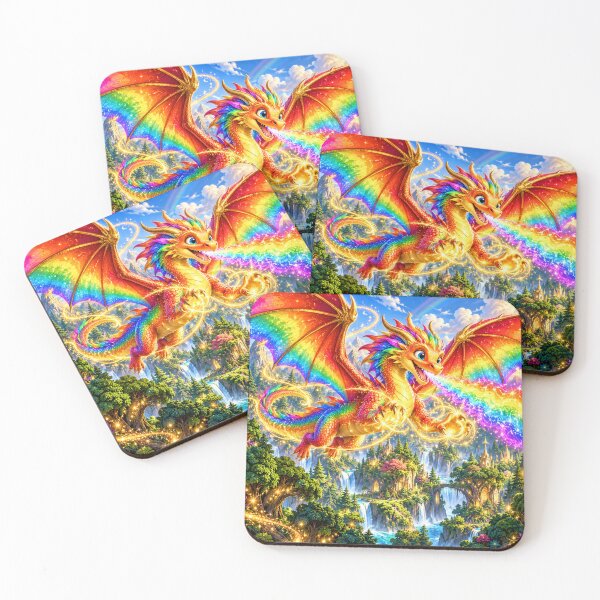 Item preview, Mr. Magic Lucas the Rainbow Dragon over Enchanted Forest designed and sold by Evans-Designs.