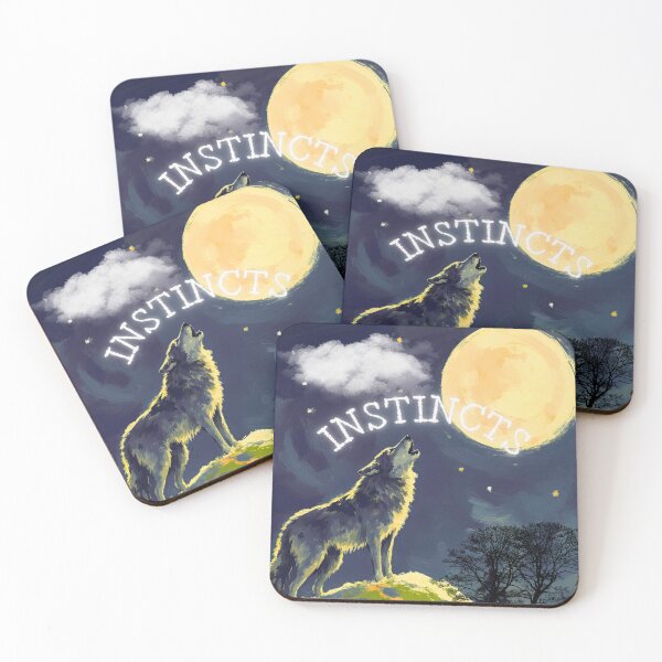 Item preview, Instincts - Howling Wolf Under Full Moon and Night Sky designed and sold by Lougud.