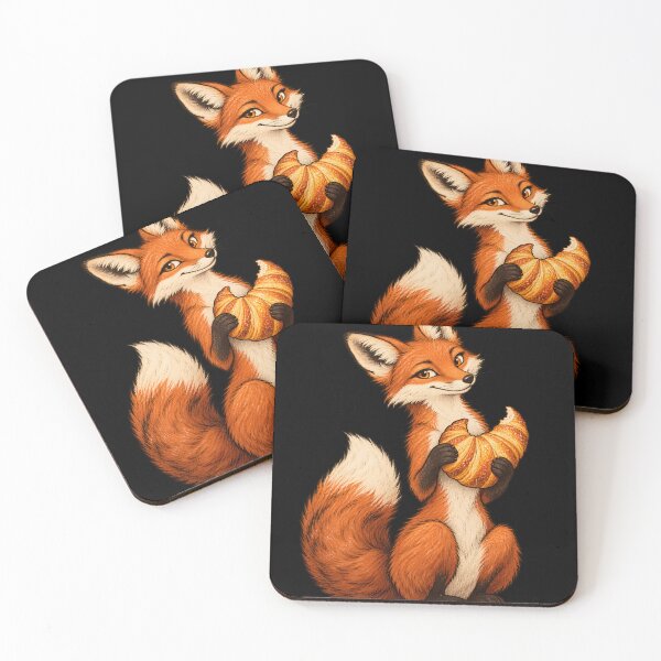 Item preview, Cute Fox with Croissant – Vintage Pastry Lover designed and sold by Ajdaprint.