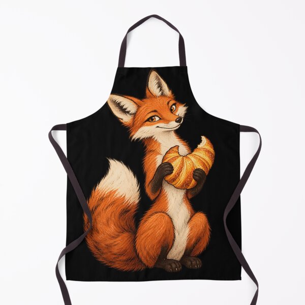 Item preview, Cute Fox with Croissant – Vintage Pastry Lover designed and sold by Ajdaprint.