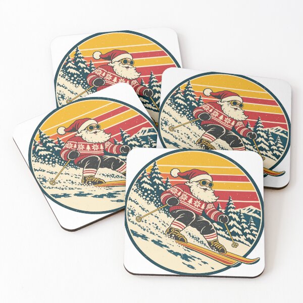Item preview, Retro Skiing Santa Vintage Christmas Ski Badge designed and sold by codex401.
