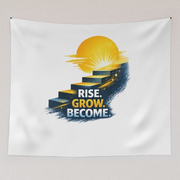 Item preview, Rise Grow Become | Motivational Sunrise Staircase designed and sold by Be-You-Vibes.