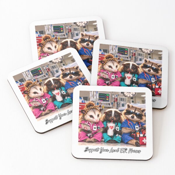 Item preview, Support Your Local ER Nurses Raccoon Possum Skunk Team designed and sold by WeirdlyMild.