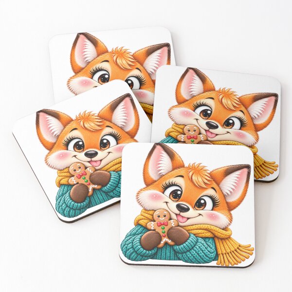 Item preview, Cute Fox with Gingerbread Cookie in Cozy Winter Sweater    designed and sold by SayMaria.