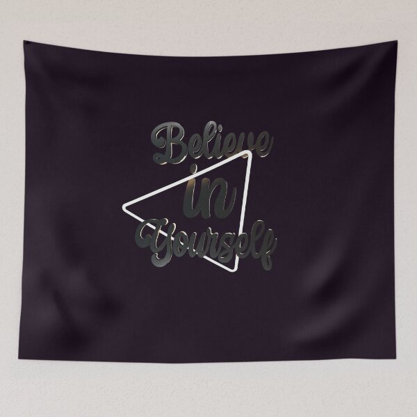 Item preview, Believe in Yourself – Glowing Triangle 3D Typography Design designed and sold by motivation and inspiration designs  .