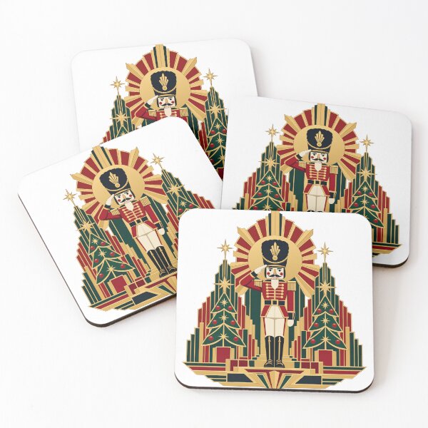 Item preview, Art Deco Nutcracker Soldier Christmas Gold and Red designed and sold by codex401.