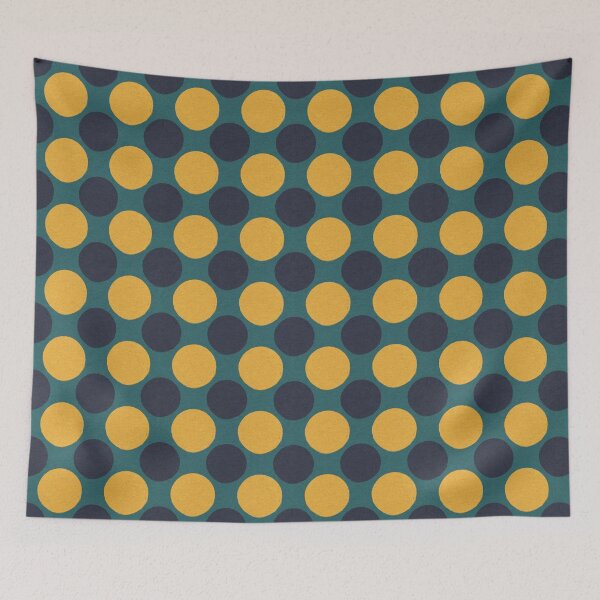Item preview, Retro Navy Yellow Polka Dots Spots Vintage Whimsy designed and sold by Chatula Print Studio.