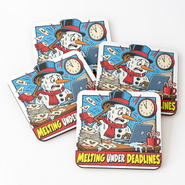 Item preview, Melting Under Deadlines Funny Stressed Snowman Comic designed and sold by codex401.