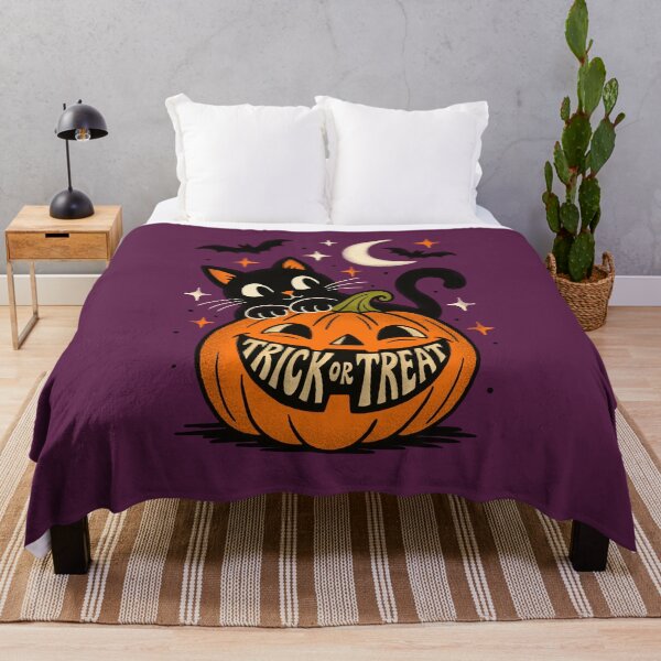 Item preview, Retro Trick or Treat Black Cat & Pumpkin designed and sold by OHBOY! Handmade.