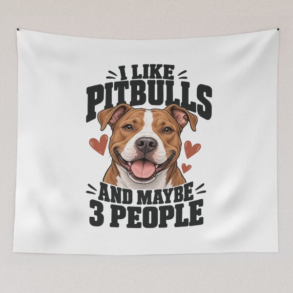 Item preview, Pitbulls And Three People - Minimal Portrait designed and sold by Good Mood Foundry.
