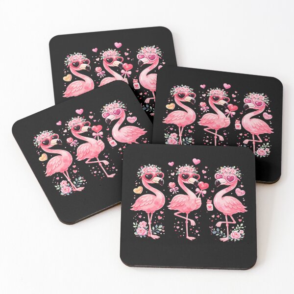 Item preview, Pink Valentine Flamingos – Romantic Hearts and Roses designed and sold by bimimagic.