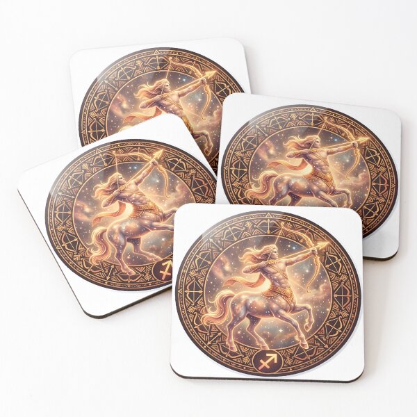 Item preview, Sagittarius Centaur Archer Cosmic Zodiac Mandala designed and sold by Zodiac Celestial Art.